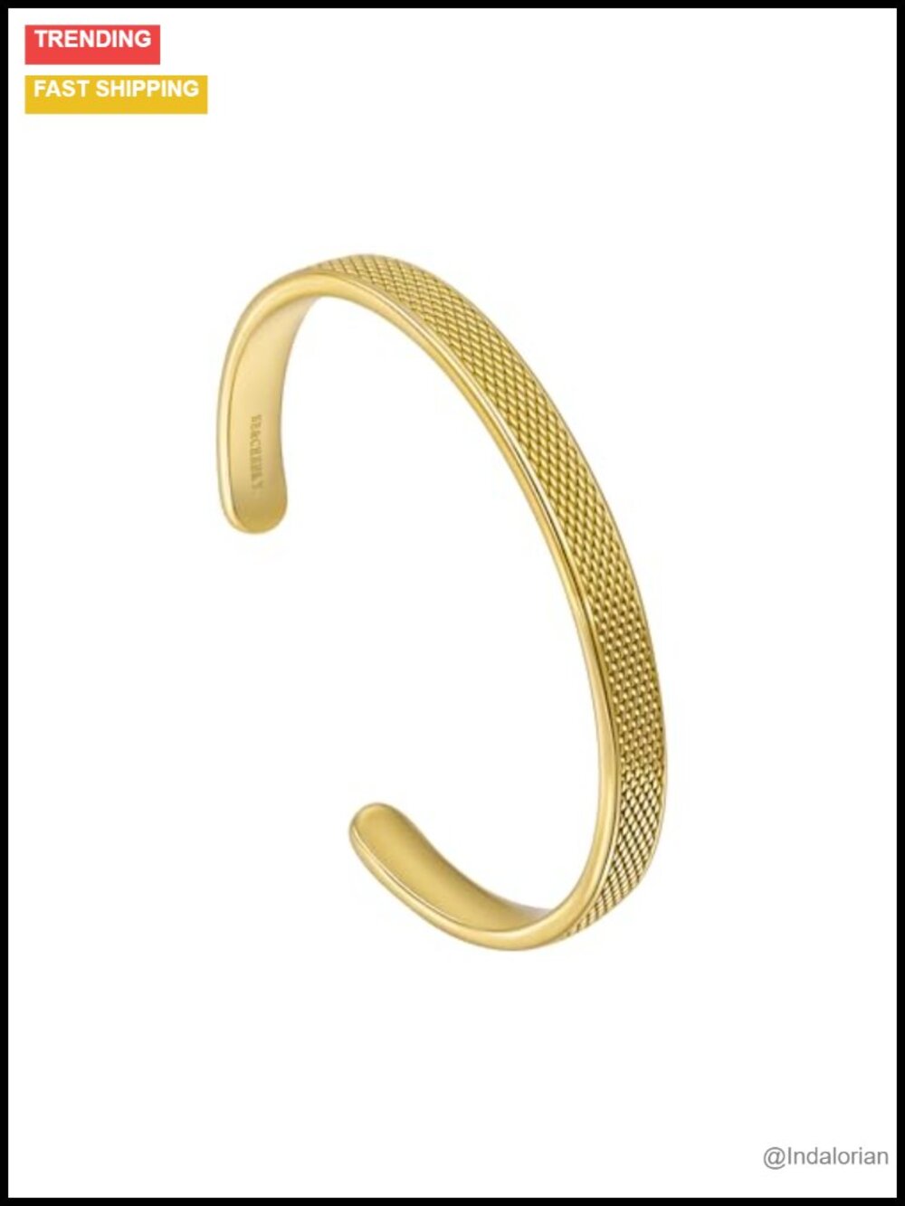 14K Gold Plated Bangle Bracelet Open Cuff Stackable Women's Jewelry